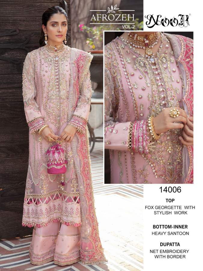 Noor Afrozeh 2 Georgette Festive Wear Heavy Designer Pakistani Salwar Kameez Collection